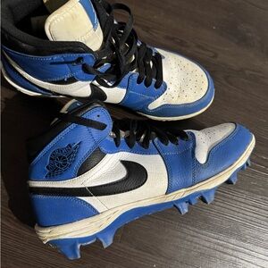 Jordan Black, Blue, and White Sneakers